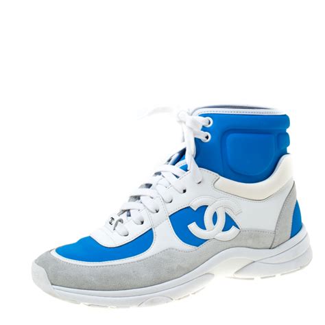 chanel sneakers blue and white